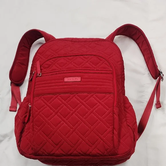 Vera Bradley | Bags | Vera Bradley Red Quilted Backpack With  display picture 1